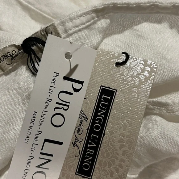 LUNGO L'ARNO Lagenlook pure linen pink tunic dress size XL NWT - Picture 5 of 6